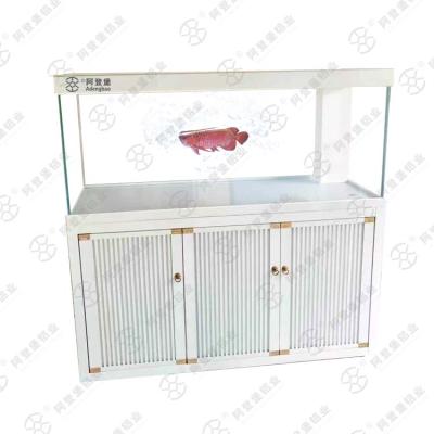 China Viable White Glass Artificial Aquarium Text And Fish Model Customization Equipments Modern Aquarium for sale