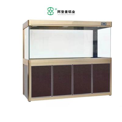 China Large Kabinet Viable Modern White Thick Glass Wooden Grain Aquarium Fish Tank for sale