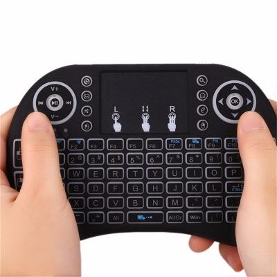 China Touch Buttons USB Light Up Backlit 2.4GHz i8 Mini Keyboard Touch Pad i8 Air Wireless Fly Mouse Backlit Keyboard For Android/TV/XBox/Laptop/Desktop/PC for sale