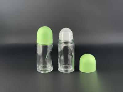 China 50ml PP Plastic Glass Roll On Deodorant Bottles Customized Color Te koop