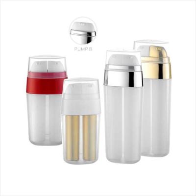 China 2 in 1 Double tube airless bottle15ml 20ml 30ml 40ml PP cosmetic bottle for sale