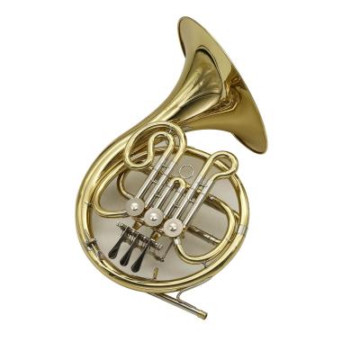 China Wholesale Gold Lacquer Mini Horn French Horn Portable Suitable for Children's Performance and Study for sale