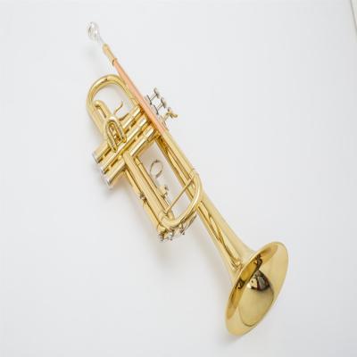 China Choice Gold Lacquer Quality Band Performance Equip Professional Brass Instrument Gold Lacquer Trumpet OEM for sale