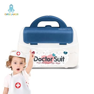 China With Sound And Cute 2 Light IN 1 Light Doctor Toys Dentist Toy Set With Sound And Storage Suitcase Baby Medicine Box for sale