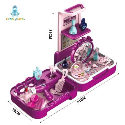 China 3 IN 1 Makeup Toy With 32PCS Accessories Kids 3 IN 1 Briefcase Suitcase Role Play Makeup Toy Pretend Play Girl Makeup Set Toy for sale