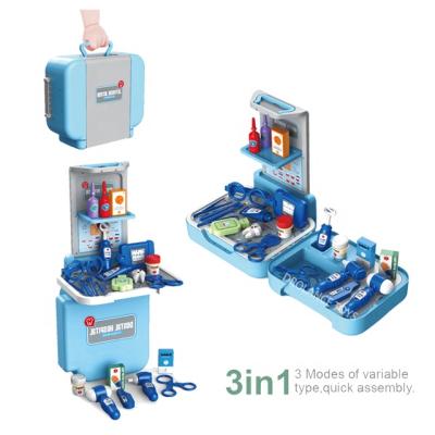 China 3 IN 1 Doctor Toy With 33PCS Accessories Pretend Play 3 IN 1 Briefcase Playing Doctor Toy Set Medicine Box Doctor Toys Suitcase Doctor Toys for sale