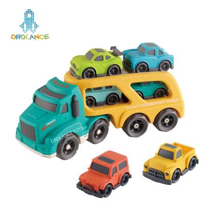 China Free Die-casting Car Toy Trailer Truck Inertia Toy Straw Kids Toy Transport Wheat Truck Children Toys Newest Design BPA Free for sale