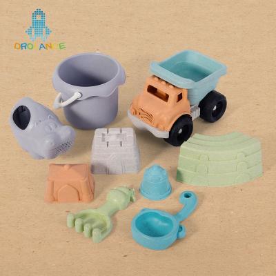 China Eco-Friendly Wheat Straw Beach Toys Truck Beach Sand Eco-Friendly Straw Beach Toys Truck Beach Toy Set Bucket Wheat Sand Toy Set Bucket Summer Toys For Kids for sale