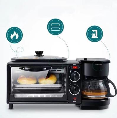 China Estilo horizontal 9L Desayuno fabricante horno de horneado eléctrico máquina de café sartén en venta