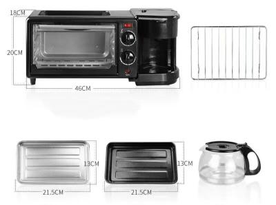 China 9L 12L 3-in-1-Elektroofen Kaffeemaschine Bratpfanne Multifunktionsfrühstücksmaschine zu verkaufen