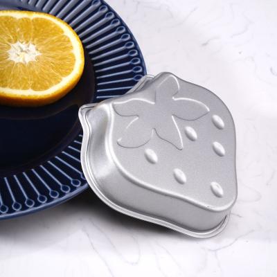 China No adhesivo de acero al carbono Patrón de fresa Pudding Jelly Pudding Mooncake Pot Cake Baking Mold en venta