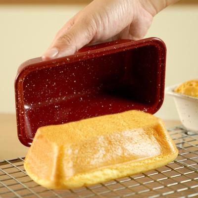 China RED Kitchen Goodies 6 Inch Cake Mold Carbon Steel Bread And Toast Mold Baking Pan for sale