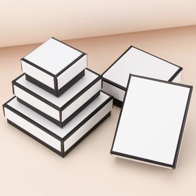 China Gift & White Necklace Box Ring Storage Box Rectangular Jewelry Craft Jewelry Gift Box Cardboard Packaging Sponge Lined Cardboard for sale