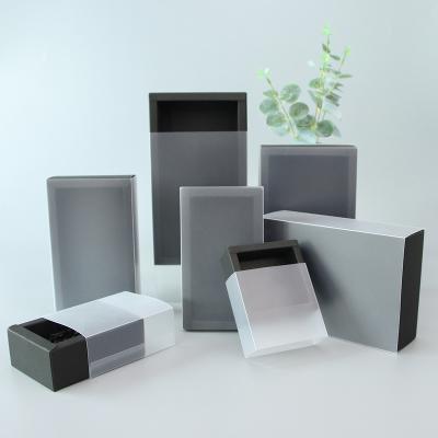 China Recycled Materials Black Candy Transparent Black Wedding Jewelery Packing Box Holiday Party Card PVC Gift Box Display Box Cardboard Exquisite for sale