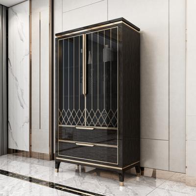 China Luxury Black Italian Modern Wood Wine Bar Home Cabinet With Glass Door Bar Modern Luxury Cabinets for sale