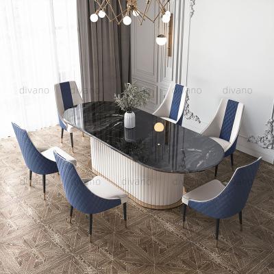 China Italian Modern Luxury Marble Dining Table Bolton Dining Table Top Luxury Marble Dining Tables And Chairs Set for sale