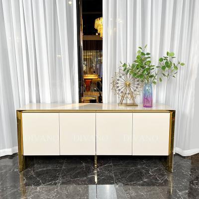 China Italian high quality light luxury household buffet drawers glossy solid wood luxury cabinet DE LUXE for sale