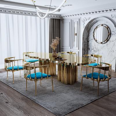 China Luxury Dining Table Chair Set Legs Metal Set Luxury Dining Tables And Chairs 6 Seater Modern Custom Italian Dining Table Set for sale