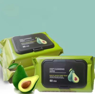 China Avocado Make Up Remover Wipes Organic Facial Cleansing Eye Makeup Wipes For Sensitive Skin for sale