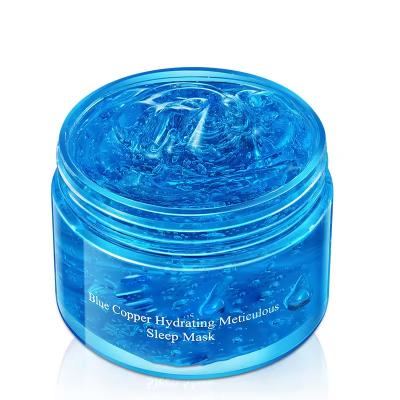 Cina Blue Copper Peptide Repair Collagen Maschera da sonno Maschera per la cura del viso in vendita