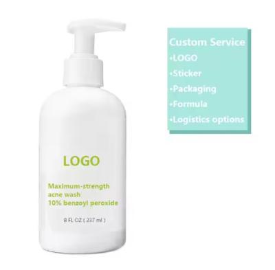 China OEM / ODM 10% Benzoyl Peroxide Facial Cleanser Deep Clean Acne Remove Dead Skin Pore Scrub Wash Facial Clean Oil Control Face Care for sale