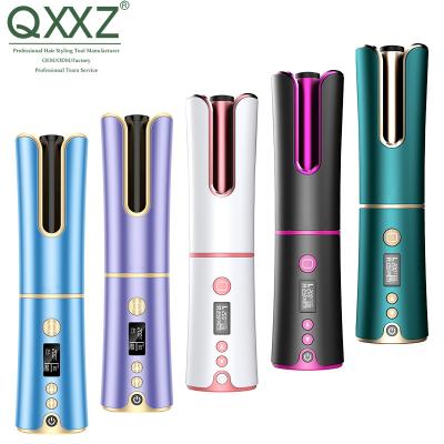 China 2021 Radio Wireless Hair Curler Hair Curling Iron Automatic Wireless USB Charging Hair Curler for sale