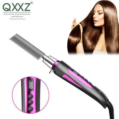 China Safety Electric Hair Copper Comb 2021 Mini Hair Straightener Electric Pressure Heating Heating Comb for sale