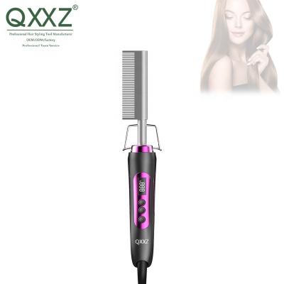 China Safety Factory Outlet Best Mini Hair Straightener Brush Home Electric Hair Flat Iron Comb for sale