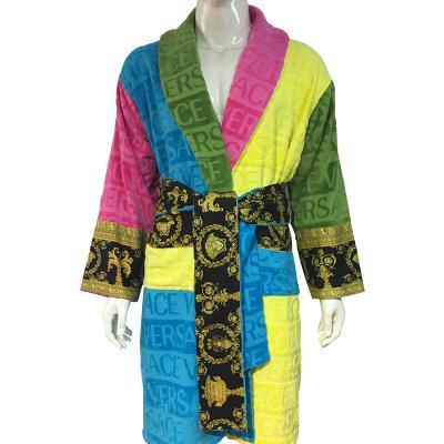 China QUICK DRY jacquard luxury warm unisex velvet bathrobe sale pajamas baroque pajamas for sale