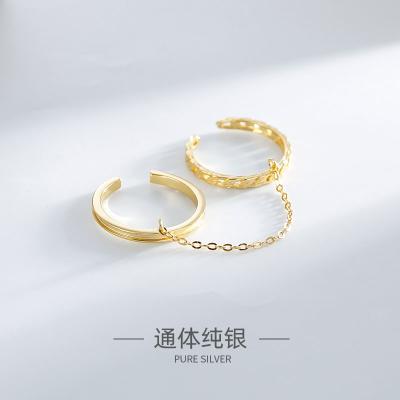 China Wholesale Hiphop Jewelry Link 925 Sterling Silver Rings Women Chain Ring for sale