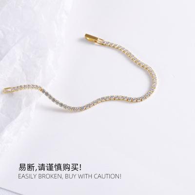 China Custom 925 Sterling Silver Wedding Jewelry Romantic Wholesale CZ Stone Tennis Chain Bracelet for sale