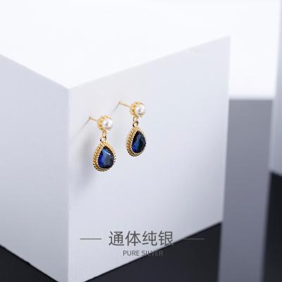 China CLASSIC Rhinestone Waterdrop Drop Geometric 925 Crystal Earrings for sale