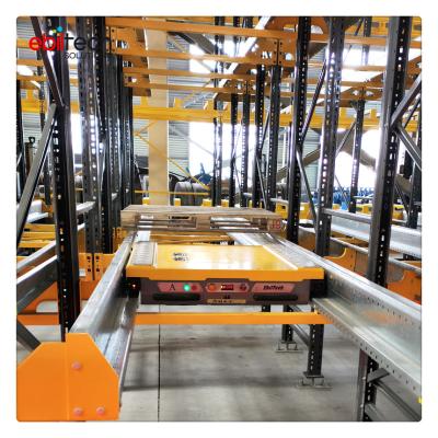 China Automatic Radio Warehouse Rack Shuttle Racking System With Pallet Runner for sale