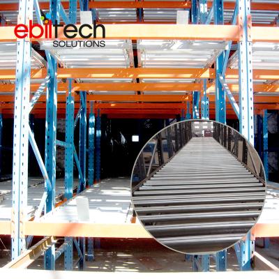 China EBIL Corrosion Protection Customized Gravity Roller Rack For Pallet Storage for sale