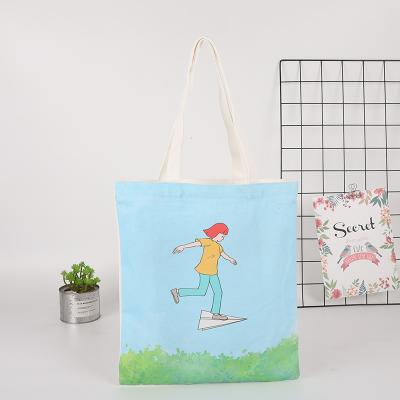 China Custom Recyclable Cotton Reusable Blank Bag Printed Cotton Tote Bags Cheap Recyclable Eco Friendly Canvas Shopping Bag for sale