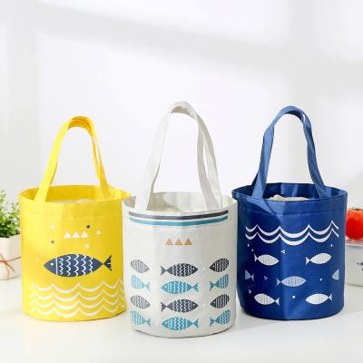 China 2021 Large Drawstring Aluminum Foil Portable Fresh Round Insulated Cooler Bag Tote Cooler Bag Round Cute Waterproof Cute Cartoon Character Women Kids Lunch Bags for sale