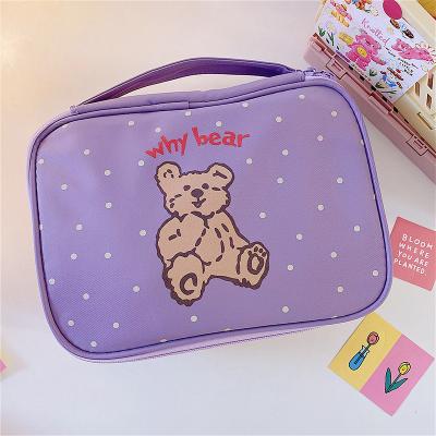 China Wholesale New Durable Women Girls Travel Cute Brush Bags Portable Toiletry Makeup Bag Beauty Cosmetic Case With Logo Custom for sale