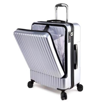 China Fashionable High Quality Travel Intelligence Business Front Opening Trolley Case Wheel Smart Luggage Boarding Suitcase Bags for sale