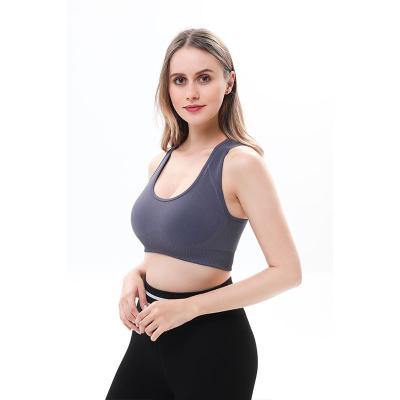 China High Impact Seamless Breathable Women Gym Wear Workout Gathered Support Sports Bra Vest Fitness Yoga I Shaped Top for sale