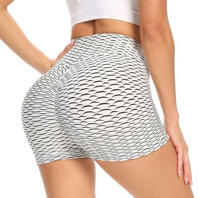 China Women Breathable Warm Jacquard Plus Size Back Ruched Sporty Pants Stretch Gym Clothing Booty Workout Shorts Fitness Yoga Shorts Pants for sale