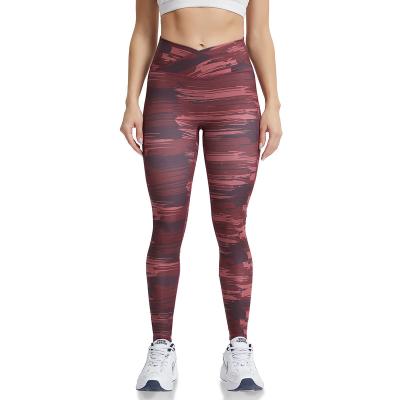 China New Breathable Fashion Custom Sports Wear Wholesale Shape Band V Cut High Waist Women Yoga Pants Camouflage Fitness Gym Gaiters for sale