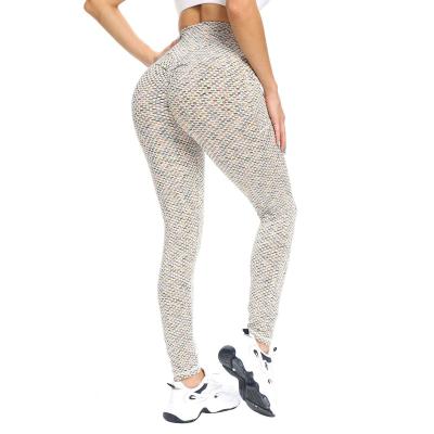 China Plus Size Breathable Women Gym Wear Workout Tights Phone Pockets Long Honeycomb Yoga Pants Gym Gaiters for sale