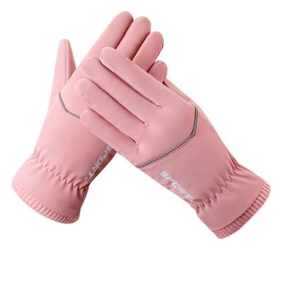 China Cute TWILL Ladies Touch Screen Warm Windproof Cycling And Running Gloves for sale