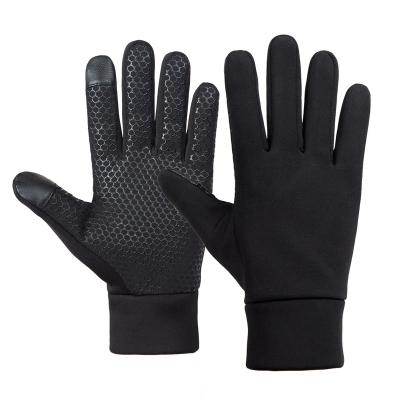 China Twill Custom Logo Sports Morning Run Warm Touchscreen Windproof Gloves for sale