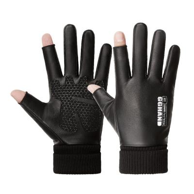 China PU Customized Retro Full Finger Men's PU Leather Driving Gloves Motorcycle Driving Leather Gloves for sale