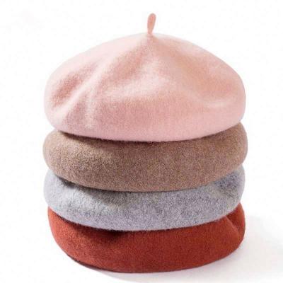 China British Winter Japanese Korean Vintage Dobby Fashion Painter Hat Wool Beret Lady Knitted Hat for sale