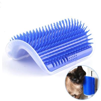 China Viable Pet Brush Corner Comb Play Cat Toy Plastic Scratch Bristles Arch Massager Self Grooming Cat Scratcher for sale