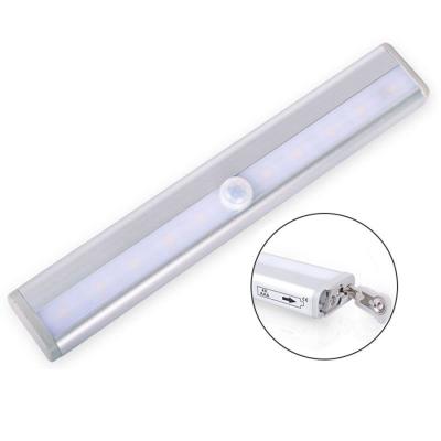 China Smart Light Magnetic Sensor Control 10Led Motion Sensor Battery Operated Indoor Led Light For Stairs for sale