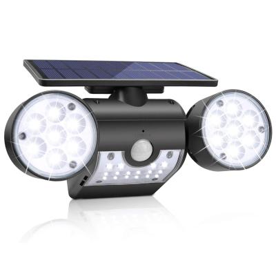 China Outdoor Garden 3 Head Solar Security Flood Light With Super Bright 30LED Solar Motion Sensor Lights Outdoor for sale