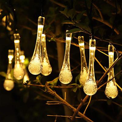 China 30 LED Solar Powered Outdoor String Lights Solar Powered Water Drop Electric String Lights for Garden Landscape Holiday for sale